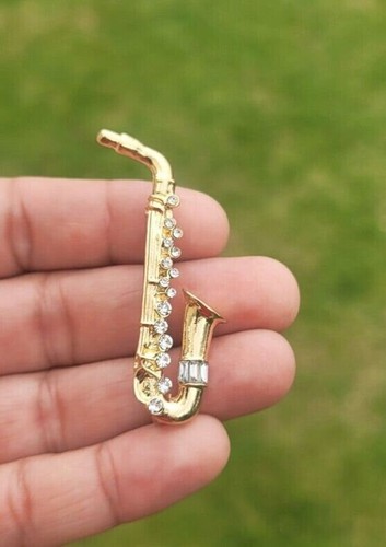 Saxophon brosche vintage look - saxophon,