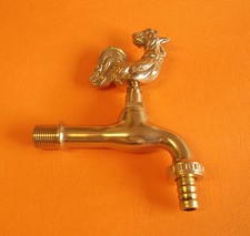 Nostalgie Hof.- Gartenhahn Wasserhahn Gockel Hahn messing # 9373086