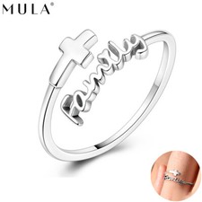 Original 925 Sterling Silber Liebe Familie Finger offenen Ring Frauen Schmuck