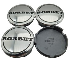 4x Borbet Felgendeckel | 56mm |  5348 Nabendeckel Nabenkappe Chrom Hochglanz