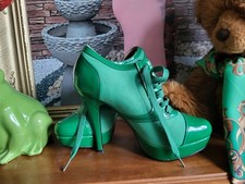 Damen Plateauschuhe Pumps Sandaletten  Gr. 38 Grün  Getragen 