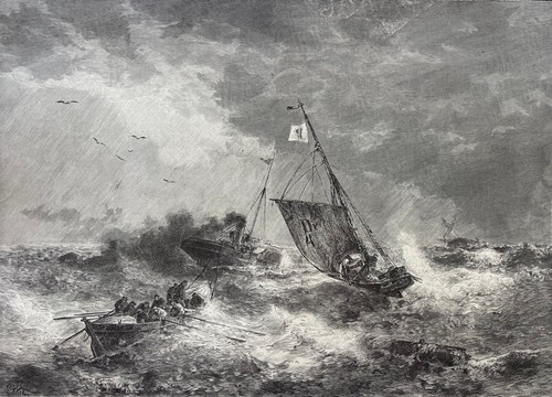 Rettungsboot auf see - auf, retter