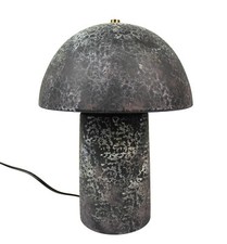 Tischlampe Pilz 23x30 cm Keramik in Steinoptik Nachttischlampe Tischleuchte  E27