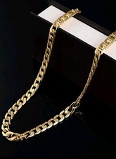Halskette 8mm Panzerkette 50cm aus Edelstahl Gold Goldgelb Kette Damen Herren