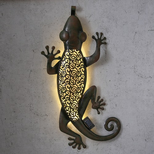 Led solar gartendeko gecko - gartendeko,