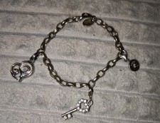 Fossil Bettelarmband Armband Charms 925 Silber Damen Anhänger Schmuck 