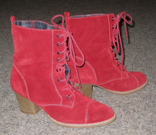 Rote wildleder stiefeletten - rote, wildleder-stiefeletten