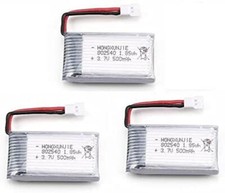 3er-Pack Lipo Akku 3.7V 500mAh für RC Drohnen - Syma, Cheerson kompatibel