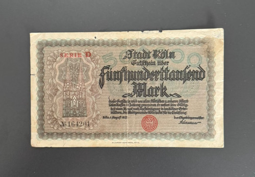 Notgeld köln 500 tausend - notgeld, köln,