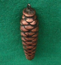 Altes Kuckucks-Uhr-Gewicht - Zapfen - Guß  275 g mit besonders schönem Dekor !