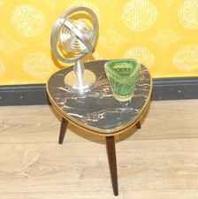 Originaler 50er 60er Blumenhocker Resopal grau rose marmoriert Ø29 H28,5 retro