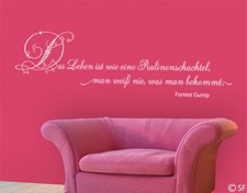 Wandtattoo Sprüche Wohnzimmer Pralinenschachtel Forrest Gump uss488 Schlafzimmer