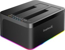 Inateck USB 3.0 USB-C Festplatten Dockingstation 2,5/3,5 Zoll SATA HDD SSD RGB