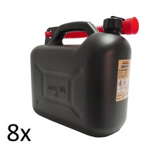 8x Benzinkanister 10L Benzin-Kanister 10 Liter Diesel Kraftstoffkanister schwarz