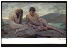 Künstler-Ansichtskarte Ferdinand Staeger: Adam und Eva, ungebraucht