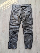 Motorrad Hose - Leder - Damen - 52 - Schwarz - Schnalle Und Reißverschluss