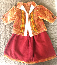 bezauberndes altes Puppenkleid  aus Brokatsamt  für  antike Porzellankopfpuppe