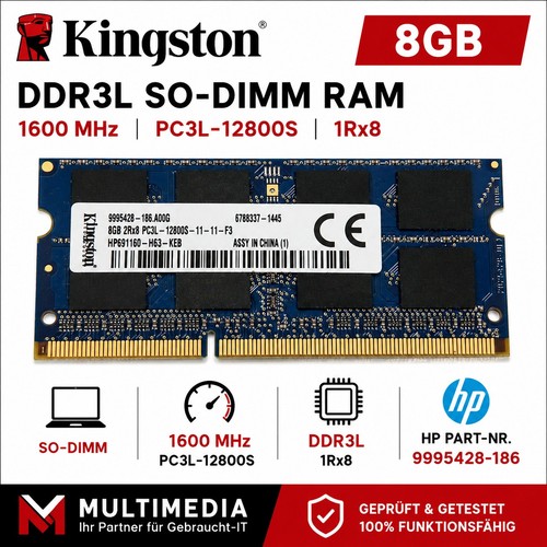 Kingston 8gb ddr3l - 8gb, 1600mhz