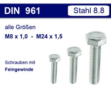 DIN 961 Sechskantschraube M8 -
