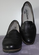 Pumps Natural Feet, weiches Hirschleder außen, innen Leder, Größe 40 schwarz,