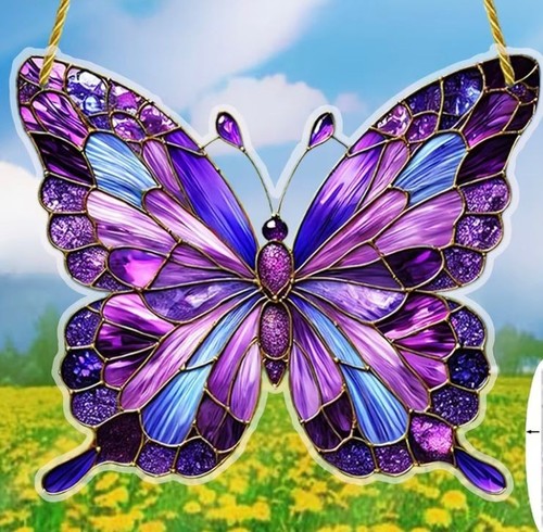 Fensterbild schmetterling lila - fensterbild,
