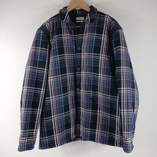 EDC ESPRITE wattierter Mantel Herren Größe M blau kariert Knopfleiste