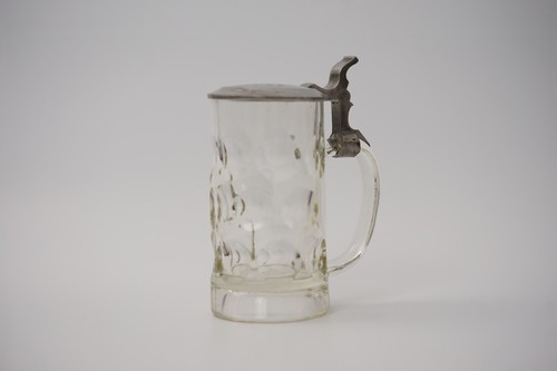 Bierkrug zinndeckel glas - (x),