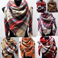 Warm Winterschal Strickschal Karo Kariert Halstuch Schal Halstücher Streifen 