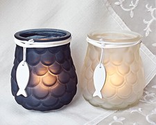 ❀ Windlicht Maritim Blau o