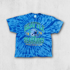 Vintage Y2K Seattle Seahawks NFL Tie-Dye Shirt 2X 1976 Fanwear USA
