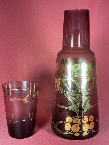 Glas karaffe jugendstil set - jugendstil,