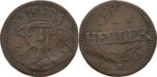 Sachsen Hildburghausen Heller 1766 Ernst Friedrich Karl  Original Münze #FTC249