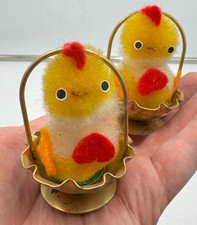 Vintage alte antike Küken Deko vergoldet 24 Karat West Germany retro Ostern