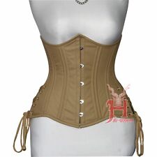 Unterbrustkorsett Schwarz Baumwolle Corsage Beige Cotton Underbust Corset Hi04BC