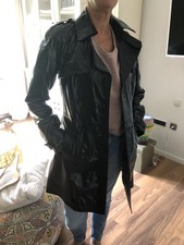 Ledermantel schwarz Lackleder Ital. Größe 44 Nudha