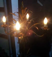 Stehlampe Leuchter 4 Birnen Ähren Pflanze Metall gebraucht Hans Kögl ? 1950-60er