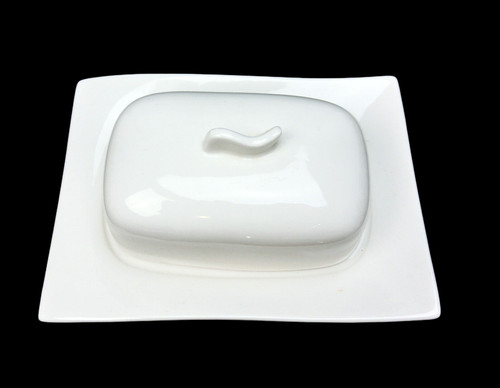 Butterdose mit deckel weiß - butterdose,
