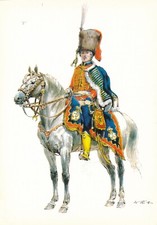 AK Uniform Königreich Preußen 1860 2. Husaren reg. Offizier Ansichtskarte (8707)