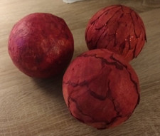 3 KUGELN Dekokugeln DEKORATION rot Glitzer ca. 10 cm Durchmesser