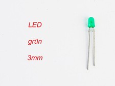 Leucht-DIODEN, LED Grün, 3mm, 10 Stück.