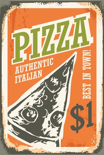 Blechschild 20x30 pizza - 20x30,