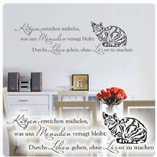 Katzen Wandtattoo Zitat Wandaufkleber Kätzchen Pfoten Walltattoo Katze W1760