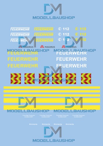 Feuerwehr decal 87 - feuerwehr, 1:87