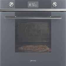 SMEG SF6102PZS Einbaubackofen – 60 cm Vollglasfront in Silberglas