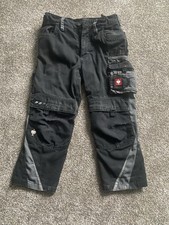 Engelbert Strauss, Arbeitshose, Größe: 110/116, Schwarz/Grau Kinder