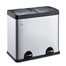 B-Ware SVITA T2X24 Mülleimer Edelstahl Abfalleimer Mülltrennung 48L Silber