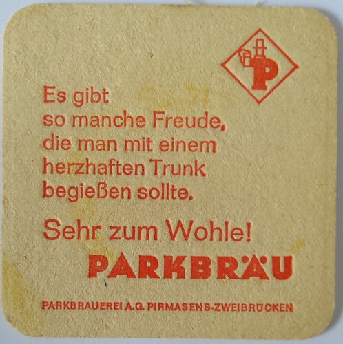 Alter bierdeckel parkbrauerei - alter,