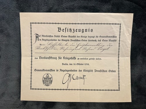 Alte urkunde besitzzeugnis - alte,
