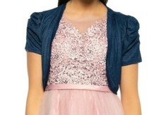 JEANS BLAU BOLERO KURZARM PUFF