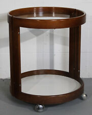 Beistelltisch Tisch Danish Design Holz Mid Century 70s Retro Servierwagen Glas